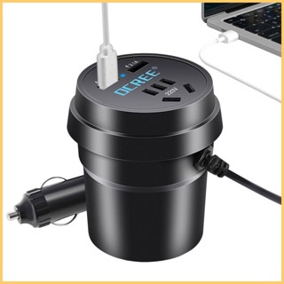 ที่ชาร์จอินเวอร์เตอร์ Dc เป็น Ac Power Inverter พร้อมพอร์ต USB 2 พอร์ต สําหรับรถยนต์