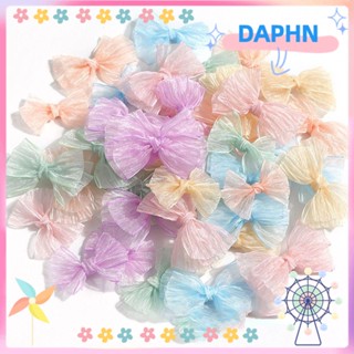 DAPHS โบว์ริบบิ้นตาข่าย สีแคนดี้ 6.5~9.5 ซม. สําหรับตกแต่งเสื้อผ้า หมวก รองเท้า ช่อดอกไม้ 10 ชิ้น