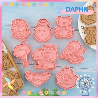 DAPHS 8 ชิ้น / เซต แม่พิมพ์บิสกิต อาหาร ฟองดองท์ เค้ก เครื่องมือ กามเทพ ลูกโป่ง ลูกสูบ ดอกกุหลาบ เพชร เบเกอรี่ แม่พิมพ์