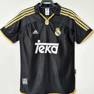 เสื้อกีฬาแขนสั้น ลายทีมฟุตบอล Real Madrid 1998-00 Real Madrid Away สไตล์วินเทจ แห้งเร็ว ไซซ์ S-2XL AAA