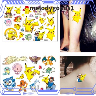 MELODYGOODS1 สติกเกอร์รอยสักชั่วคราว ลายการ์ตูนโปเกม่อน เพื่อสุขภาพร่างกาย