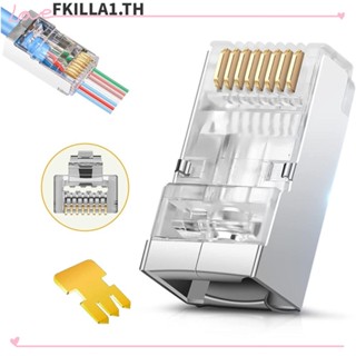 FACCFKI Cat6 แจ็คเชื่อมต่อเครือข่ายอีเธอร์เน็ต UTP 50u ชุบทอง สําหรับสายอีเธอร์เน็ต