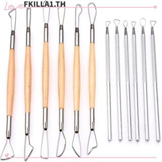 Faccfki ชุดเครื่องมือแกะสลักไม้ ดินเผา 12 ชิ้น โมเดลสเตนเลส DIY