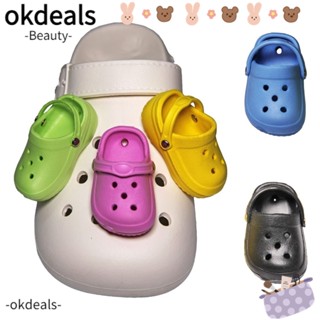 OKDEALS อุปกรณ์เสริม จี้รูปรองเท้า 3D DIY 2 ชิ้น