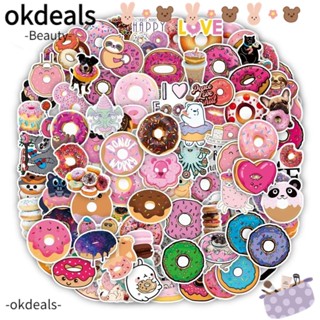 OKDEALS สติกเกอร์ PVC กันน้ํา ลายโดนัทน่ารัก สําหรับติดตกแต่งกระเป๋าเดินทาง แล็ปท็อป เคสโทรศัพท์