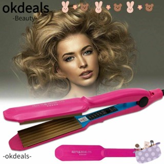 OKDEALS เครื่องม้วนผมเซรามิก ดัดผม ดัดผม ปรับอุณหภูมิได้ สําหรับผู้หญิง