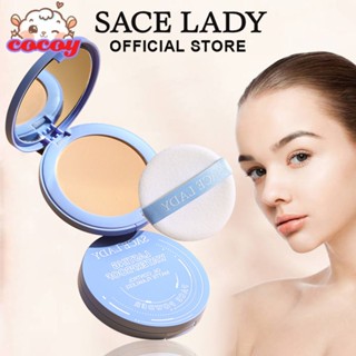 cocoy Sace Lady Oil-control Compact Powder Waterproof Matte Face Powder Silk Soft Mist Powder Cake Long-last Waterproof Natural Nude Makeup 8g