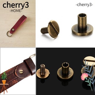 Cherry3 หมุดสกรูหัวกลม ขนาด 5 6.5 8 มม. สําหรับถนอมผ้า กระเป๋า รองเท้า 10 ชิ้น