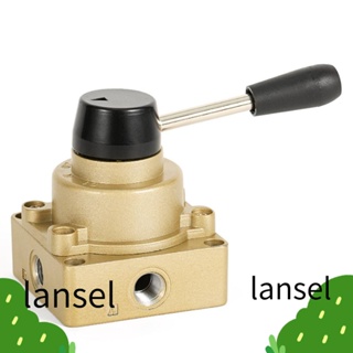 Lansel วาล์วนิวเมติก อลูมิเนียม 3 ตําแหน่ง คันโยกโรตารี่ 1/4 นิ้ว 4 ทาง