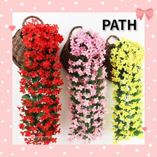 PATH เถาวัลย์ดอกไม้ประดิษฐ์ ผ้าไหม สีม่วง สําหรับตกแต่งบ้าน ในร่ม กลางแจ้ง