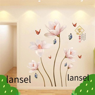 Lansel สติกเกอร์โปสเตอร์ ลายดอกไม้ กันน้ํา สําหรับติดตกแต่งผนังบ้าน 2 ชิ้น