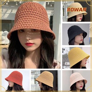 Rowans หมวกบักเก็ตแฟชั่น ฤดูร้อน แบบพกพา ป้องกันรังสียูวี พับได้ หมวกกันแดด