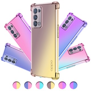 เคสโทรศัพท์ซิลิโคน TPU แบบนิ่ม กันกระแทก ไล่โทนสี สําหรับ Oppo Reno 6 Pro Plus 6 4G 5G 6Z 6 Lite