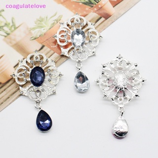 Coagulatelove จี้อัลลอย ประดับพลอยเทียม 34*56 มม. สีเงิน สําหรับตกแต่งเสื้อผ้า DIY [ขายดี]