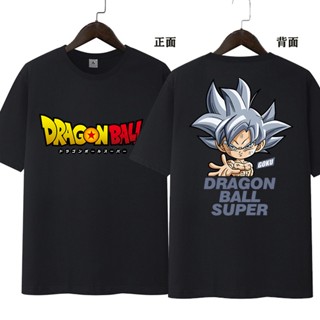 เสื้อยืดแขนสั้น ผ้าฝ้ายแท้ ทรงหลวม พิมพ์ลาย Dragon Ball Super Goku Vegeta แฟชั่นฤดูร้อน สําหรับผู้ชาย และผู้หญิง