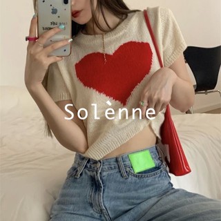 Solenne  เสื้อครอป เสื้อยืดผู้หญิง ครอป baby tee สาวเรโทร 2023 NEW Style fashion ทันสมัย Trendy สวย A29J1HL 36Z230909