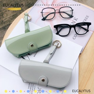 Eutus กระเป๋าแว่นตากันแดด หนัง PU สีพื้น พร้อมสายคล้อง แฟชั่นสําหรับผู้หญิง