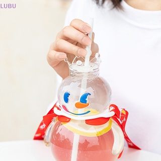 Lubu Kawaii ใหม่ ขวดน้ําดื่ม แบบใส ไร้ BPA ขนาดพกพา สําหรับใส่ชา นม กาแฟ น้ําผลไม้ เครื่องดื่ม