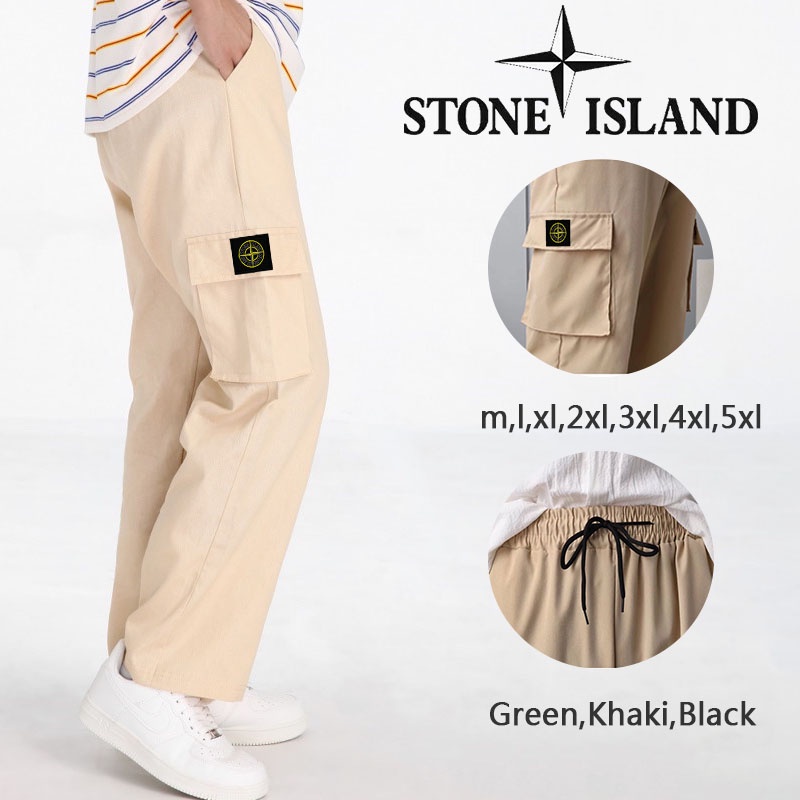 Kargo Multi Pocket Straight Cut Cargo กางเกงผู้ชายแฟชั่นขนาดใหญ่สีกากีเกาหลี Casual Long Slack กางเกง Man Seluar Lelaki