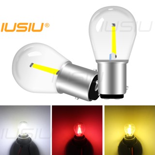 Iusiu หลอดไฟตัดหมอก ไฟเบรกท้ายรถยนต์ รถจักรยานยนต์ P21W P21 5W 1156 LED 1157 BA15S BAY15D 12v