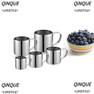 Qinjue เหยือกสเตนเลส ทนทาน สําหรับใส่นม กาแฟ