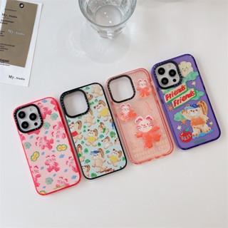 เคสโทรศัพท์มือถือ Tpu แบบนิ่ม ลายภาพวาดสีน้ํามัน รูปการ์ตูนหมี และกระต่าย คุณภาพสูง สําหรับ iPhone 15 14 13 12 Pro Max 11 Pro Max X XR XS 7 8 plus 2