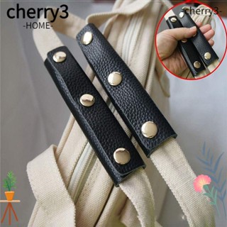 Cherry3 ปลอกหุ้มมือจับกระเป๋าเดินทาง แบบหนังนิ่ม สีพื้น ป้องกันการพันกัน 2 ชิ้น