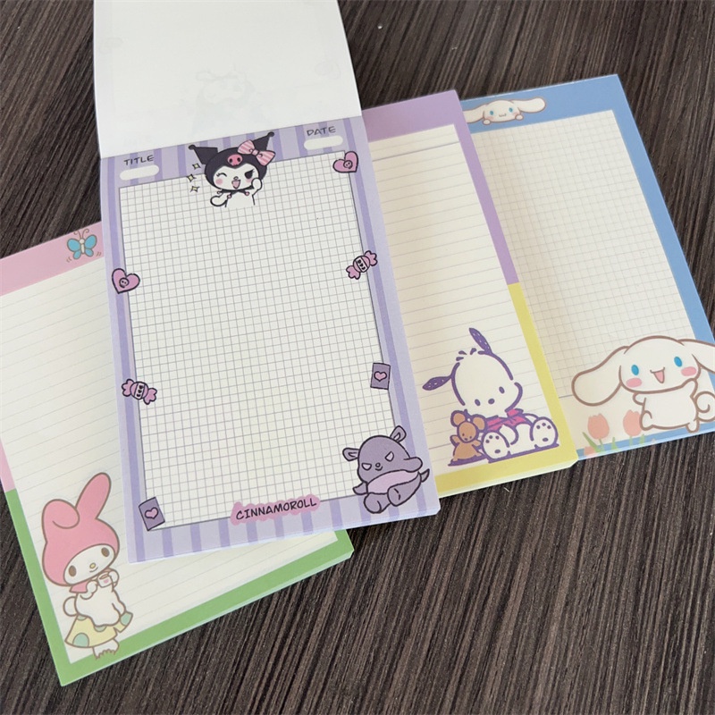 กระดาษโน๊ต ลายการ์ตูน Sanrio Kuromi น่ารัก เครื่องเขียนสํานักงาน 50 ชิ้น ต่อชุด