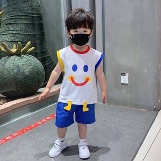 Boy Summer Clothing Vest Suit 2023 New Fashion Baby Summer Clothes Childrens Cool Handsome Sports Childrens Clothing Summer cF1d