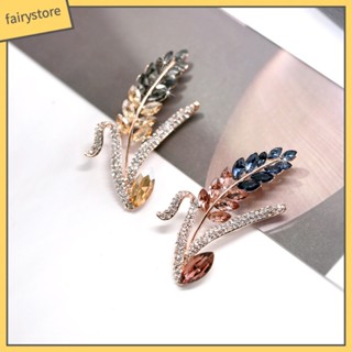 Fairystore| เครื่องประดับแฟชั่น เข็มกลัดคริสตัล รูปหูข้าวสาลี สง่างาม สะดุดตา สําหรับทุกโอกาส