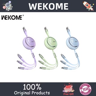 Wekome WDC-05 Pop Digital Series 3-in-1 สายเคเบิลข้อมูล แบบยืดไสลด์ได้ WDC-05 66W สายเคเบิลข้อมูล สีมาการอง