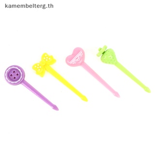 Kam ส้อมจิ้มผลไม้ ขนมเค้ก ขนมหวาน ลายการ์ตูน Pinkycolor ขนาดเล็ก สําหรับเด็ก 8 ชิ้น