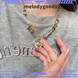 Melodygoods1 ขายดี สร้อยคอโซ่ ประดับลูกปัดหิน รูปหัวใจ เครื่องประดับแฟชั่น สําหรับผู้หญิง