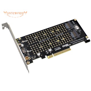 เมนบอร์ดอะแดปเตอร์ขยาย PCI-E X8 X16 Double Disk Transfer Card NVME M.2 MKEY SSD RAID PCI-E 3.0 4.0