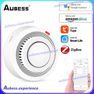 Tuya Smart Zigbee Smoke Detector Smart Fire Alarm Progressive Sound Photoelectric Smoke Sensor ทำงานร่วมกับ Tuya Zigbee Hub ผู้เชี่ยวชาญ