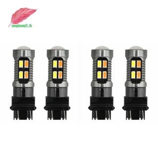 หลอดไฟเลี้ยว LED T25 3157 P27-7W 5630 20SMD สีขาวอําพัน สําหรับรถยนต์ 4 ชิ้น