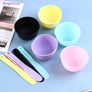 Brightstar 2 ชิ้น DIY ชุดเครื่องมือมาส์กหน้าชามผสมช้อนไม้พายแต่งหน้าเครื่องมือใหม่