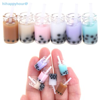 Hihappyhour ใหม่ แก้วชานมจิ๋ว 1:12 สําหรับตกแต่งบ้านตุ๊กตา 3 ชิ้น