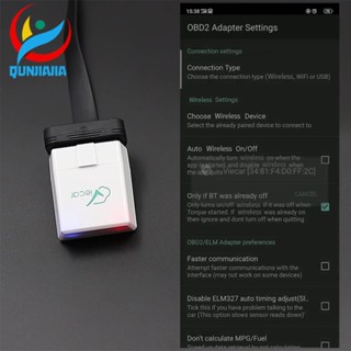 [Qunjiajia.th]ELM327 เครื่องทดสอบความผิดพลาดของรถยนต์ 9 OBD-II สําหรับ IPone Android