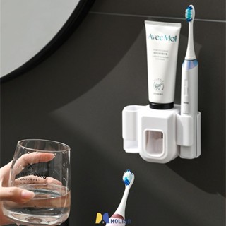 ที่วางแปรงสีฟันไฟฟ้า Double Hole Wall Toothbrush Organizer ที่วางแปรงสีฟันที่วางแปรงอุปกรณ์ห้องน้ำ MOLISA