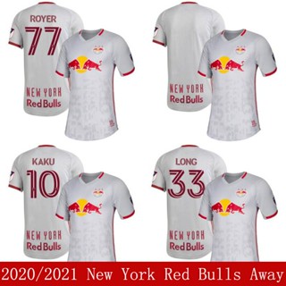 เสื้อกีฬาแขนสั้น ลายทีมชาติฟุตบอล New York Red Bulls Away Poyer Kaku พลัสไซซ์ สําหรับผู้ชาย และผู้หญิง 2020-2021