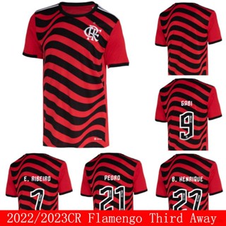 เสื้อกีฬาแขนสั้น ลายทีมฟุตบอล Flamengo Third Away Pedro Henrique Gabi Ribeiro 22-23 CR ชุดเยือน