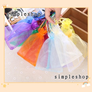 เรียบง่าย 50 ชิ้น 9x12 ซม. ถุงของขวัญ งานแต่งงาน กล่องขนม โปร่งใส Organza