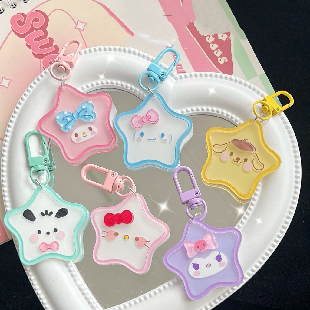 การ์ตูนน่ารัก Sanrio Star พวงกุญแจอะคริลิค Ins สาวหวานกระเป๋านักเรียนจี้เพื่อน