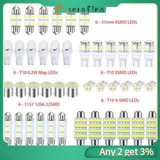 Rf ชุดไฟ LED ภายในรถยนต์ 31 มม. 36 มม. 41 มม. T10 1157 12V 6000K แบบเปลี่ยน 42 ชิ้น