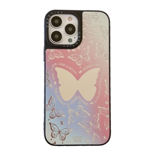 Casetify เคสโทรศัพท์มือถือแบบกระจกแข็ง ลายผีเสื้อ สําหรับ iPhone 14 13 12 11 Pro Max Plus