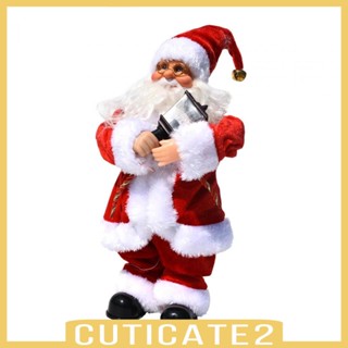 [Cuticate2] ตุ๊กตาซานตาคลอสไฟฟ้า พร้อมเพลง และไฟ สําหรับตกแต่งคริสต์มาส ปีใหม่