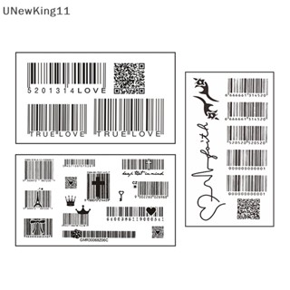 Unewking สติกเกอร์รอยสักชั่วคราว ลายบาร์โค้ด 3D สําหรับติดตกแต่งปาร์ตี้ 1 แผ่น