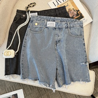 Wide-leg denim shorts womens summer high waist slimming a-line pants