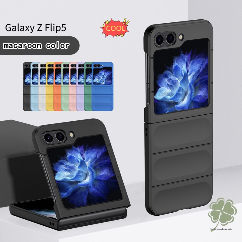 พับหน้าจอป้องกันกันกระแทกกรณี Samsung Galaxy Z Flip 6 Z Flip 5 Z Flip 4 Z Flip 3 บานพับปลอก Slim Matte Macaroon สี Hard PC ฝาหลัง Shell Galaxy Flip 5 4 3